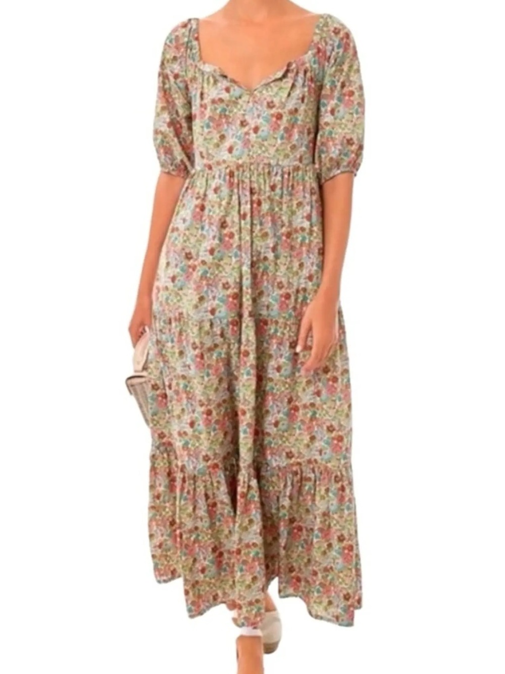Roller Rabbit Agnese tiered floral maxi dress
Size L midi Puff Sleeve Oversized